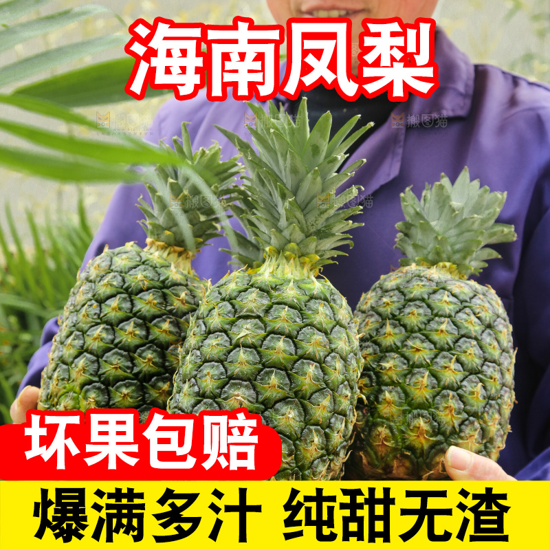 手里拿着新鲜凤梨