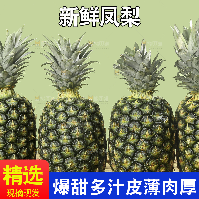深底上的新鲜凤梨