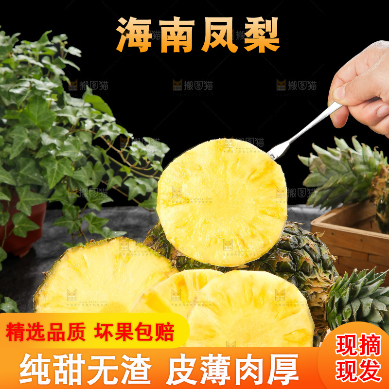 深底上的新鲜凤梨