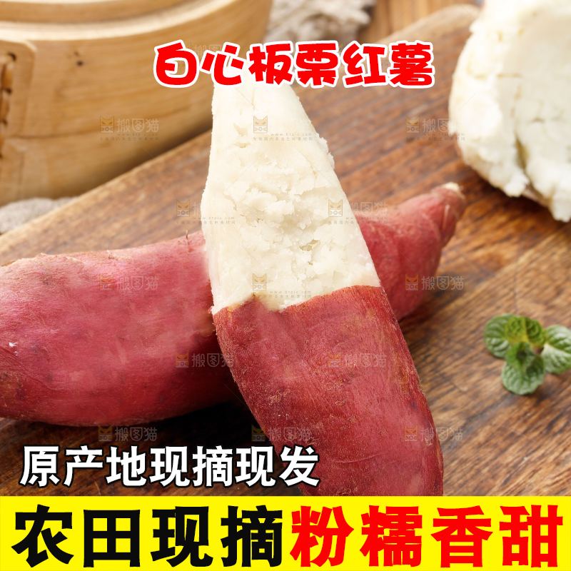 木底上的白心板栗薯