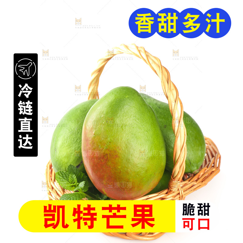 白底上的凯特芒果