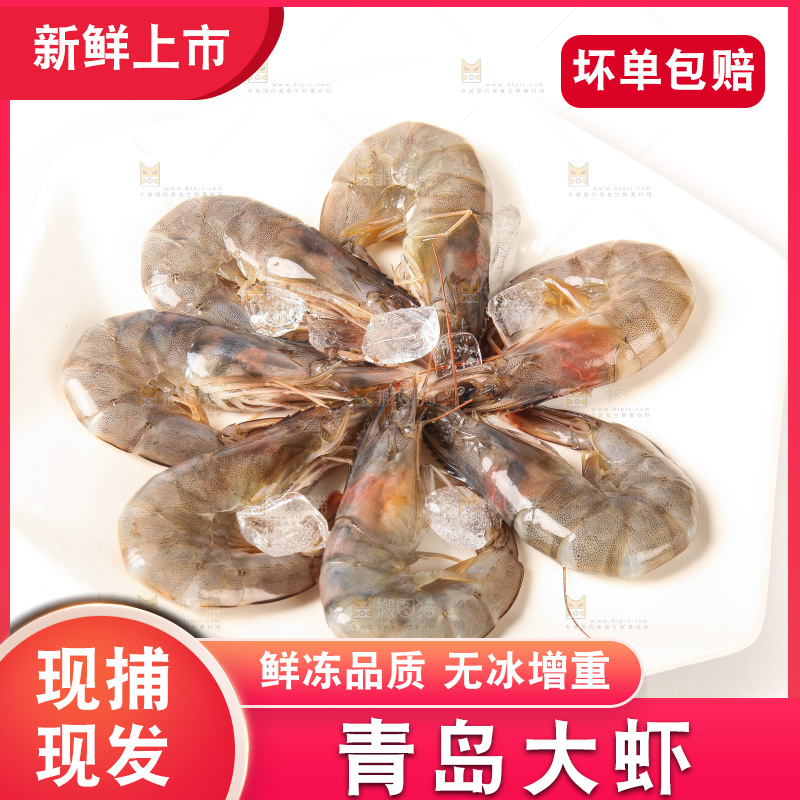 白底上的大虾