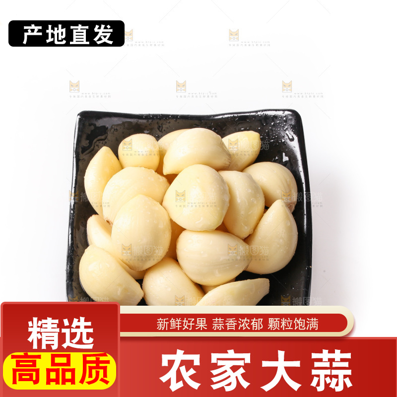 白底上的紫皮大蒜
