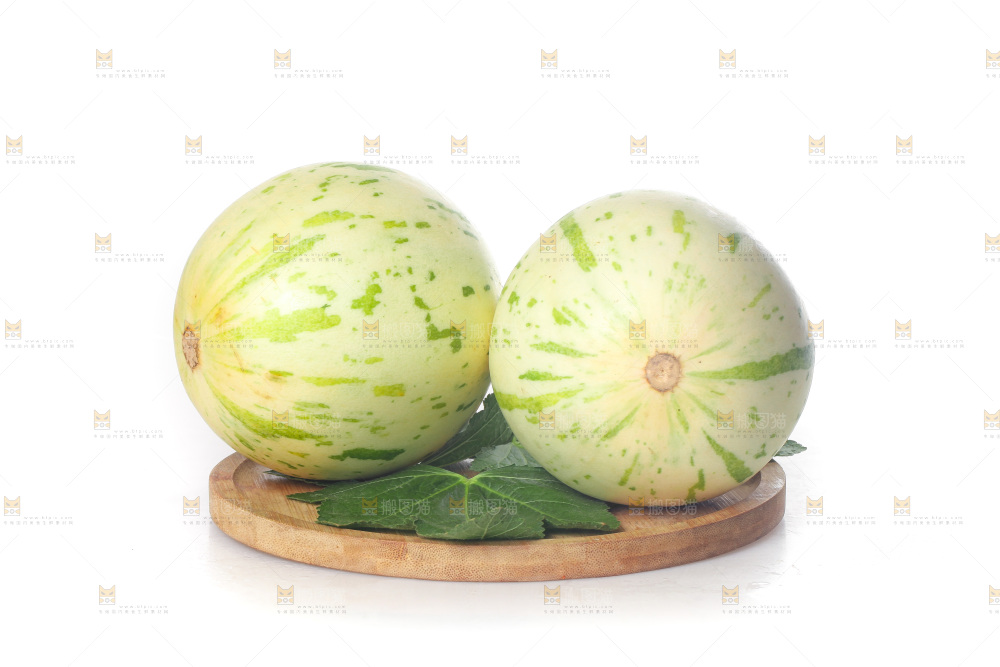 白底上的月露流星蜜瓜