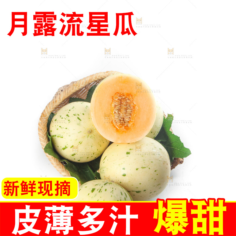 白底上的月露流星蜜瓜