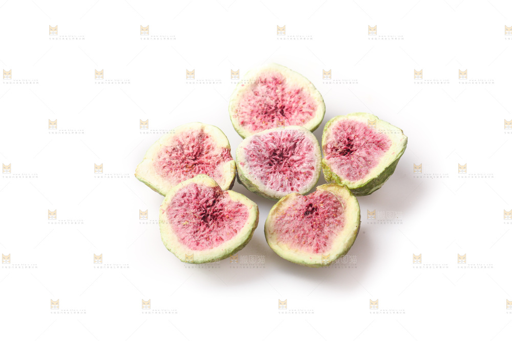白底上的无花果冻干