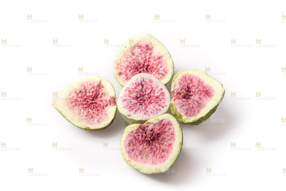 白底上的无花果冻干