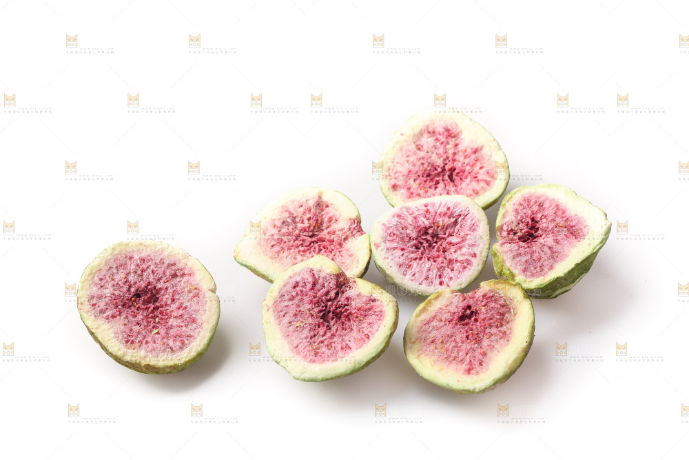 白底上的无花果冻干