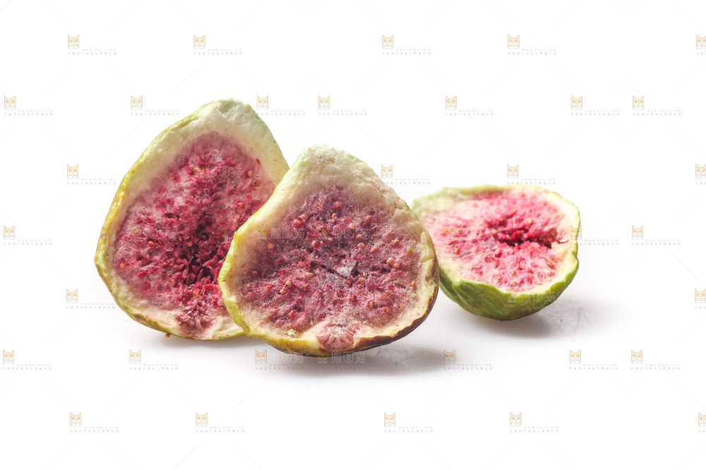 白底上的无花果冻干