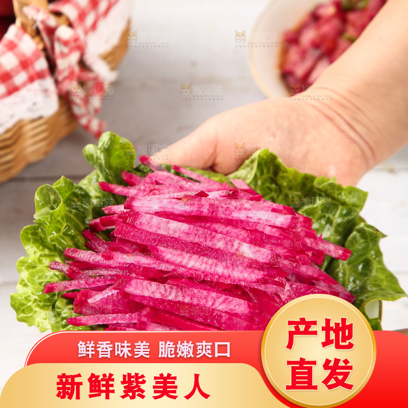 浅底上的紫美人萝卜