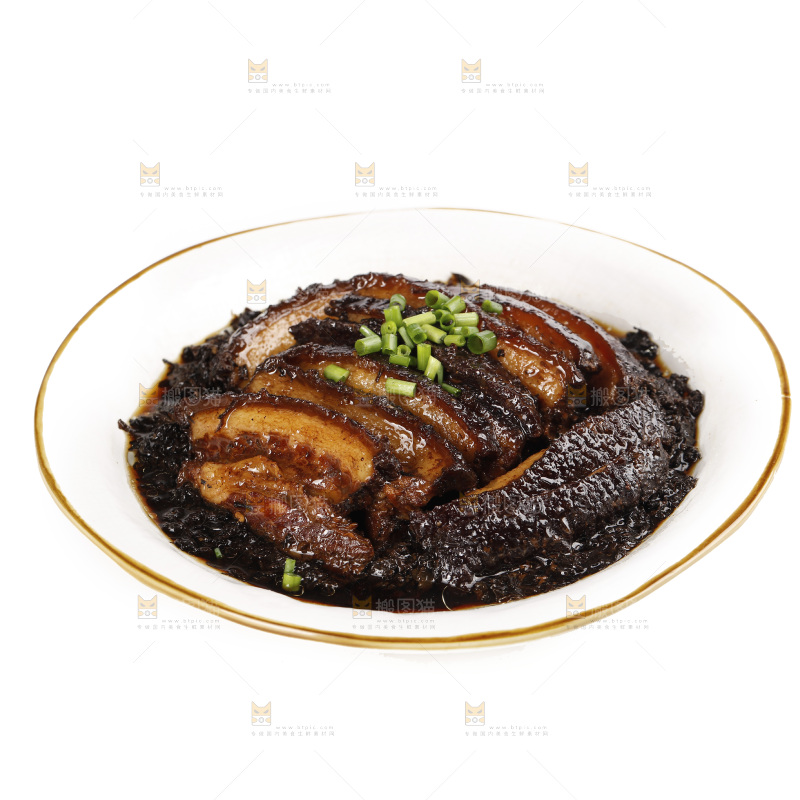盘子里的梅干菜扣肉