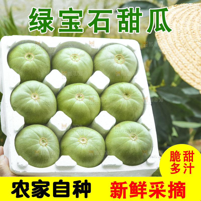 手里拿着绿宝甜瓜