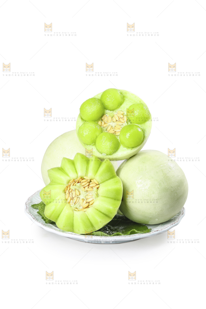 白底上的玉菇甜瓜