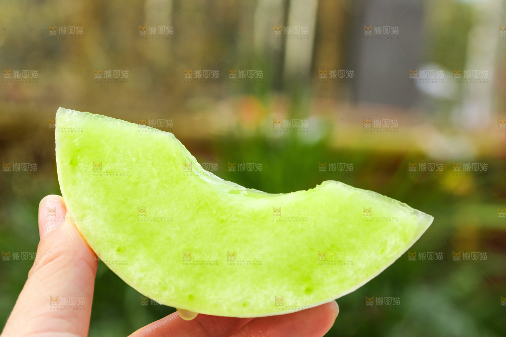 手里拿着玉菇甜瓜