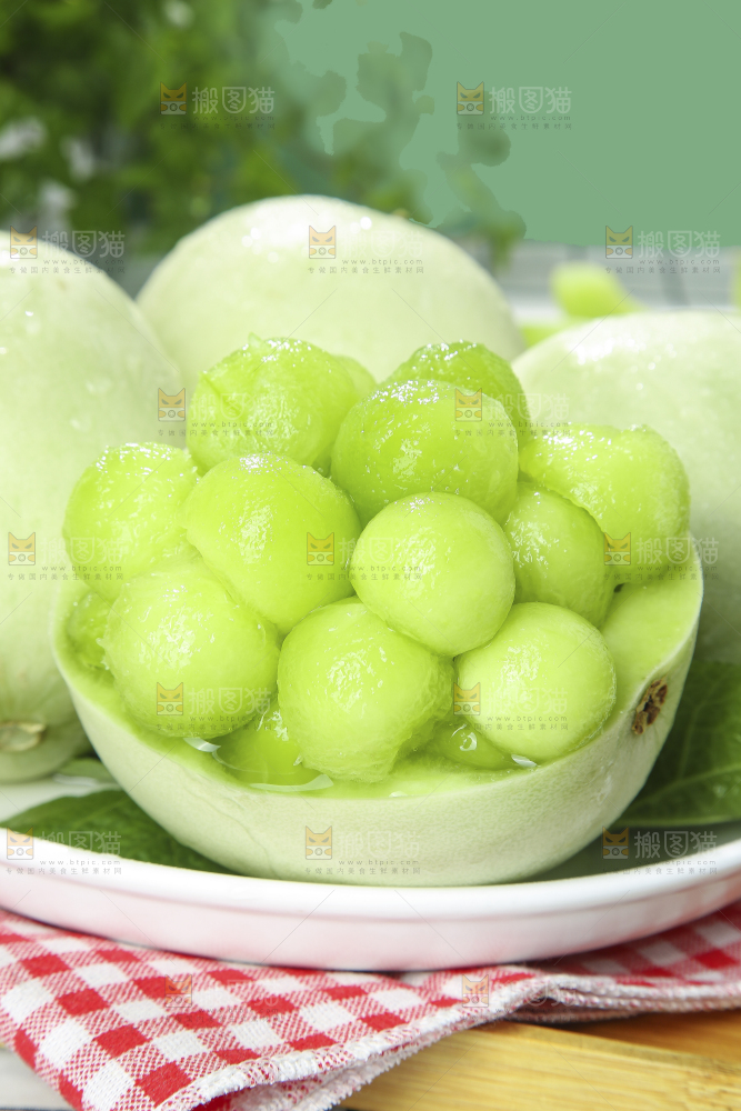浅底上的玉菇甜瓜