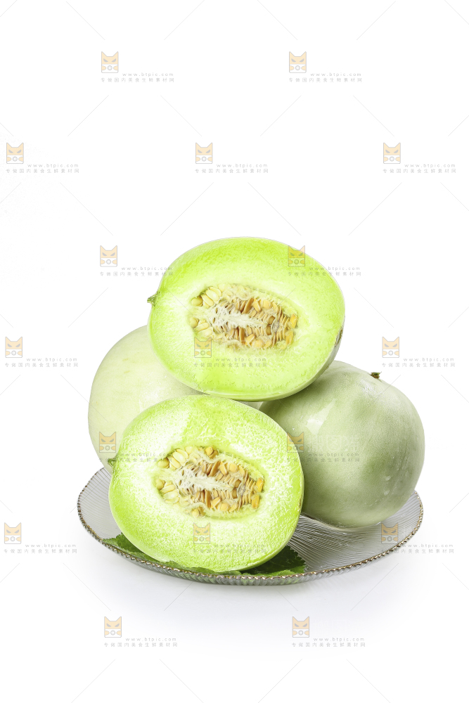 白底上的玉菇甜瓜