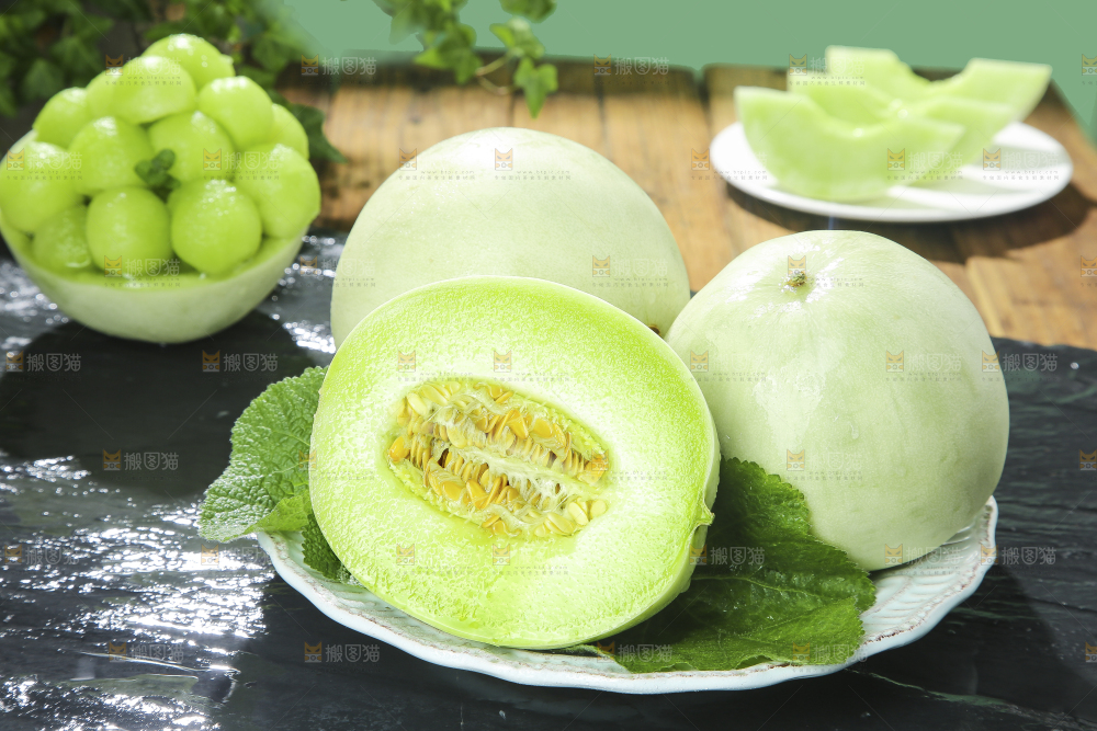 深底上的玉菇甜瓜