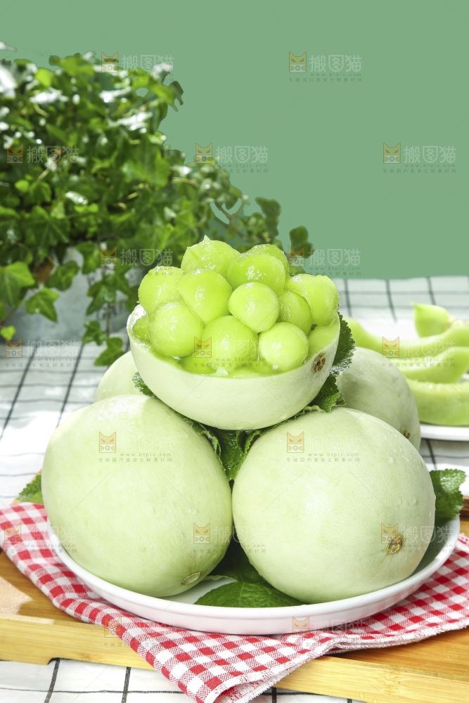 浅底上的玉菇甜瓜