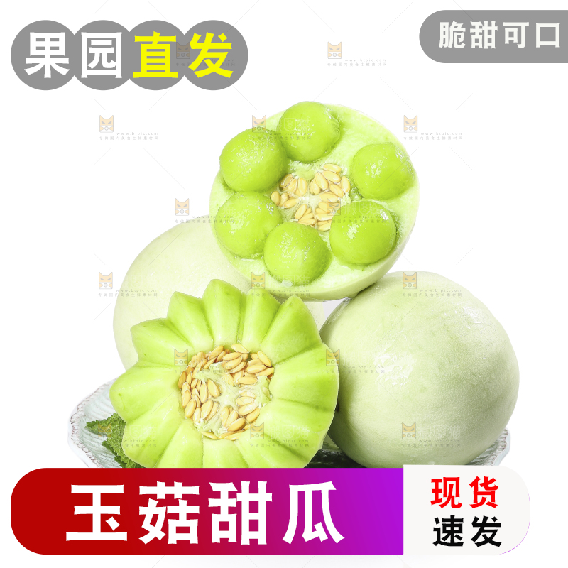 白底上的玉菇甜瓜