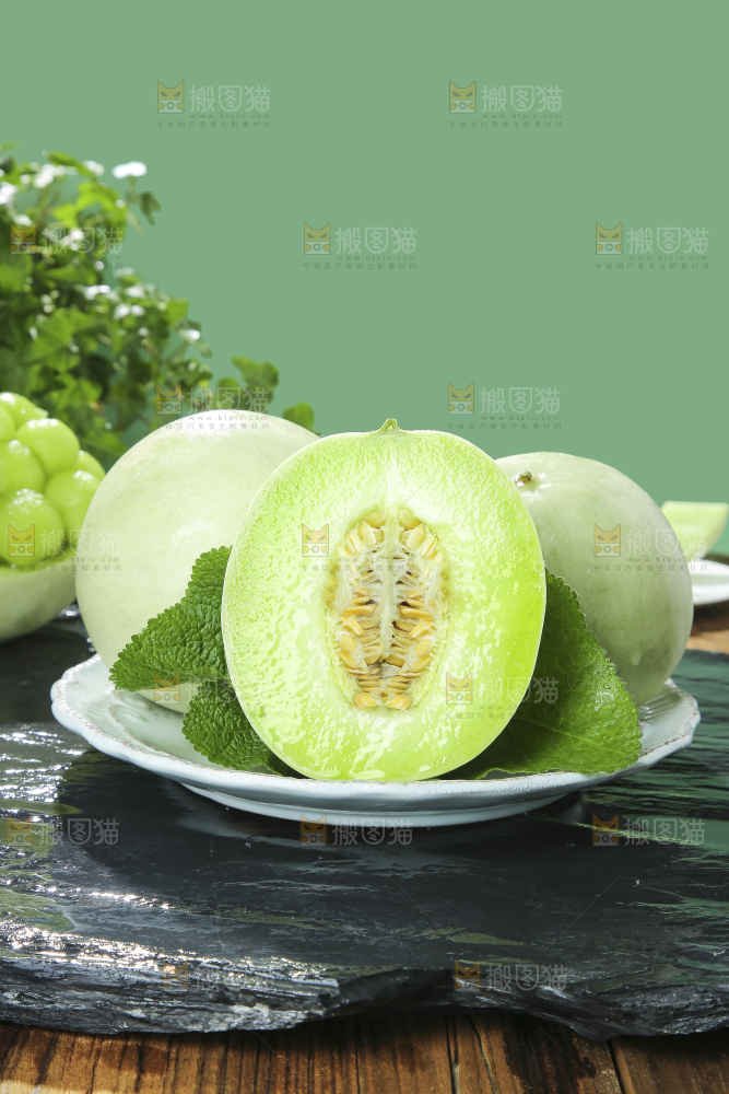 深底上的玉菇甜瓜