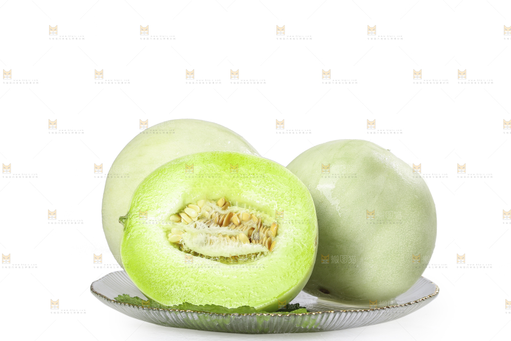 白底上的玉菇甜瓜