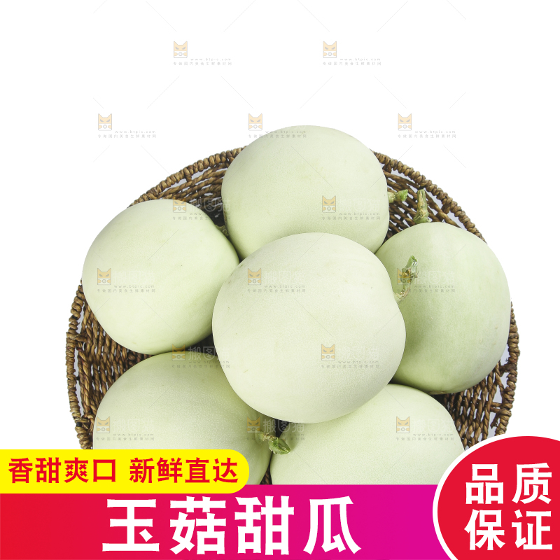 白底上的玉菇甜瓜