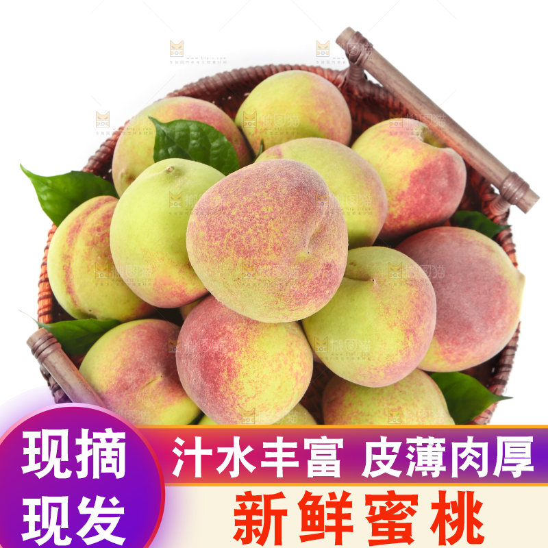 白底上的青州蜜桃