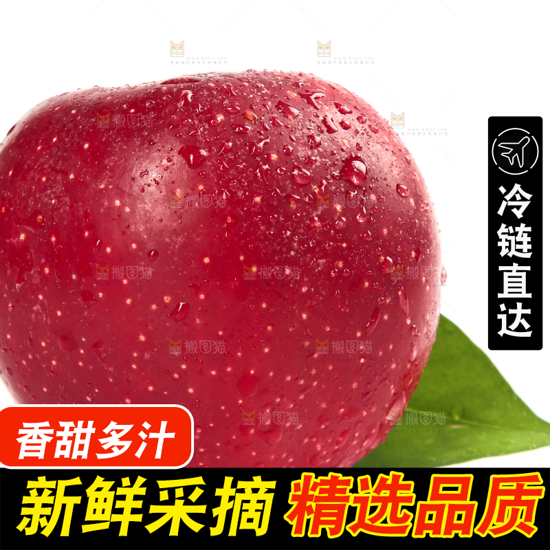 白底上的秦冠苹果