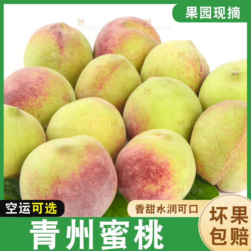 白底上的青州蜜桃