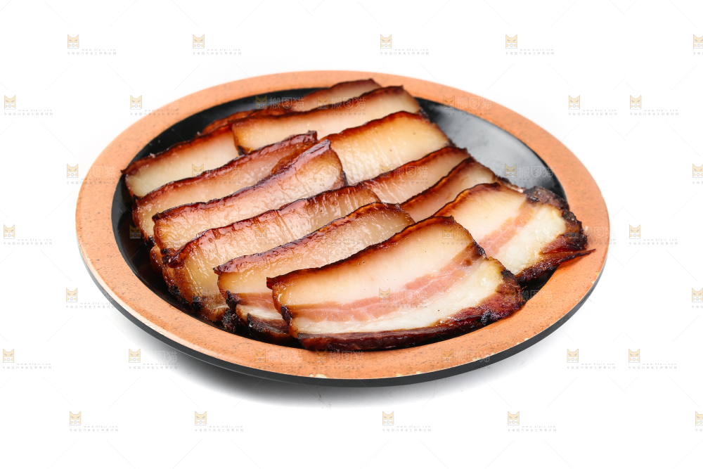 白底上的腊肉