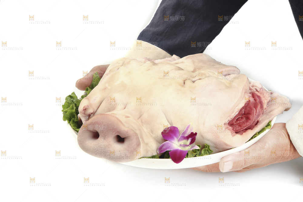 白底上的猪头肉