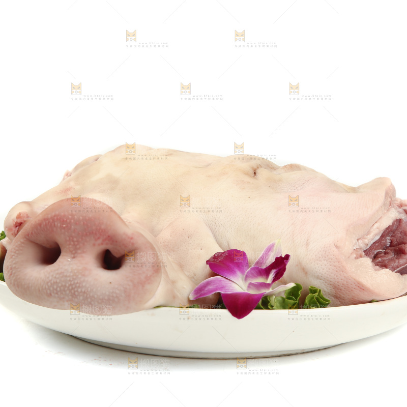 白底上的猪头肉