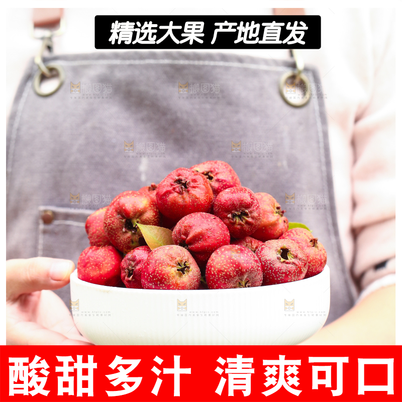 手里拿着新鲜山楂