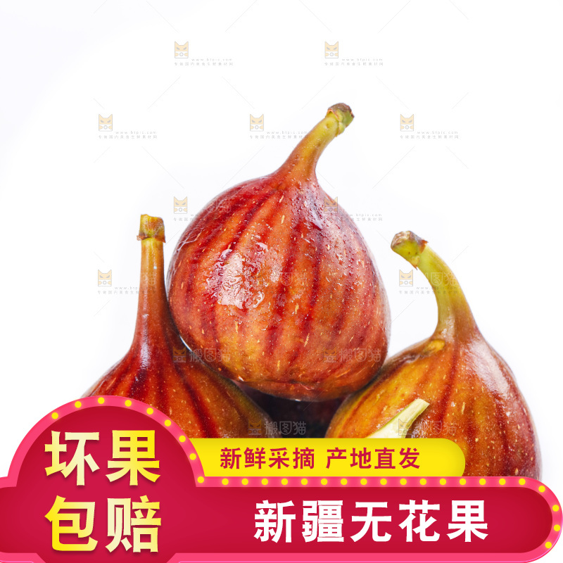 白底上的新鲜无花果