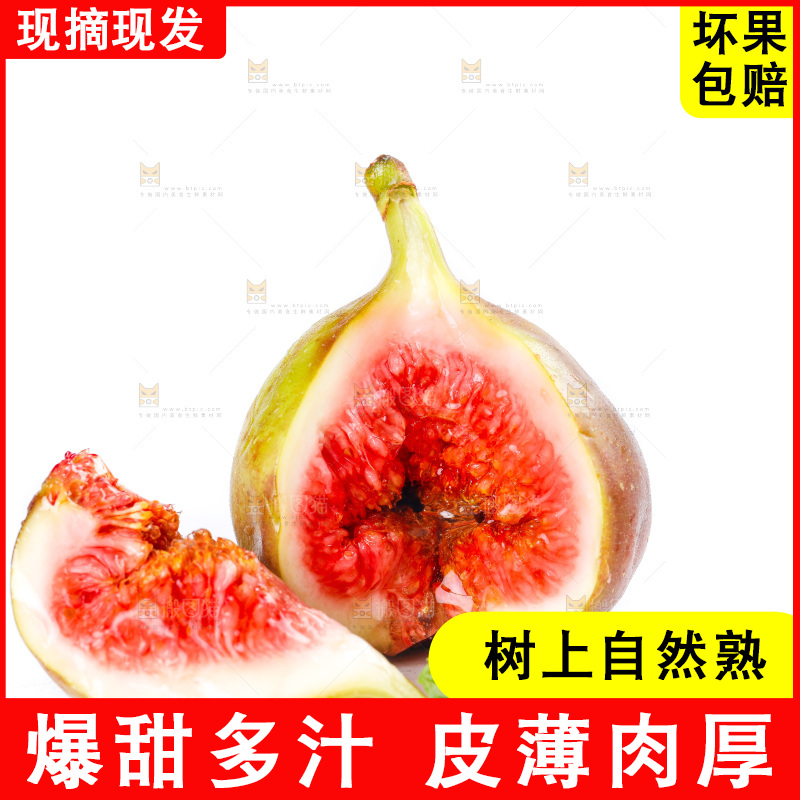 白底上的新鲜无花果