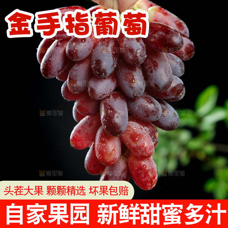 深底上的金手指葡萄