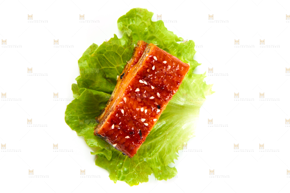 白底上的蒲烧鳗鱼