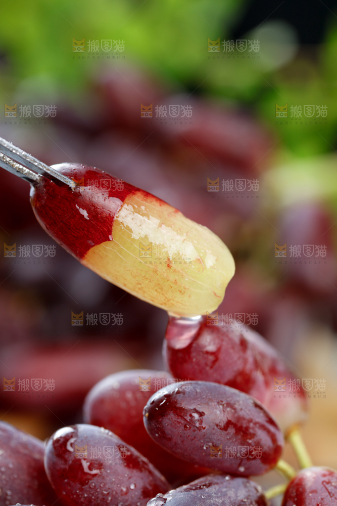 深底上的金手指葡萄