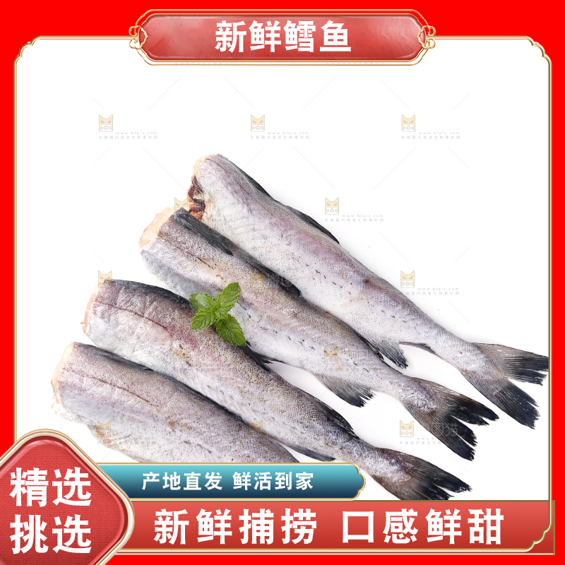 白底上的鳕鱼