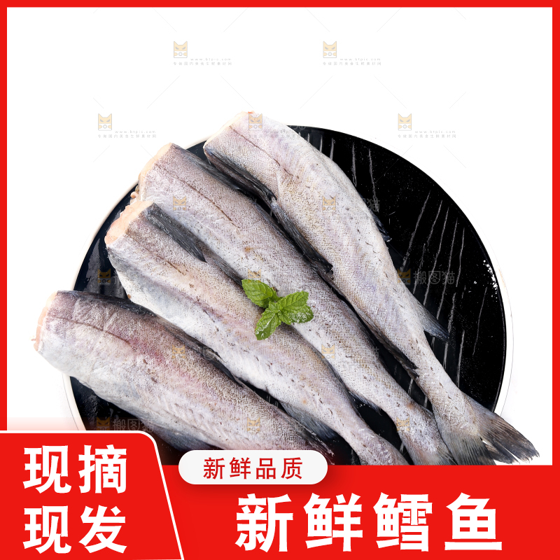 白底上的鳕鱼