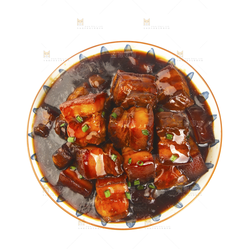 白底上的红烧肉
