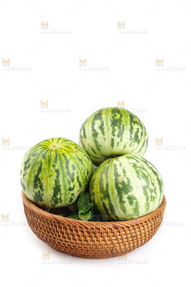 白底上的花蕾甜瓜