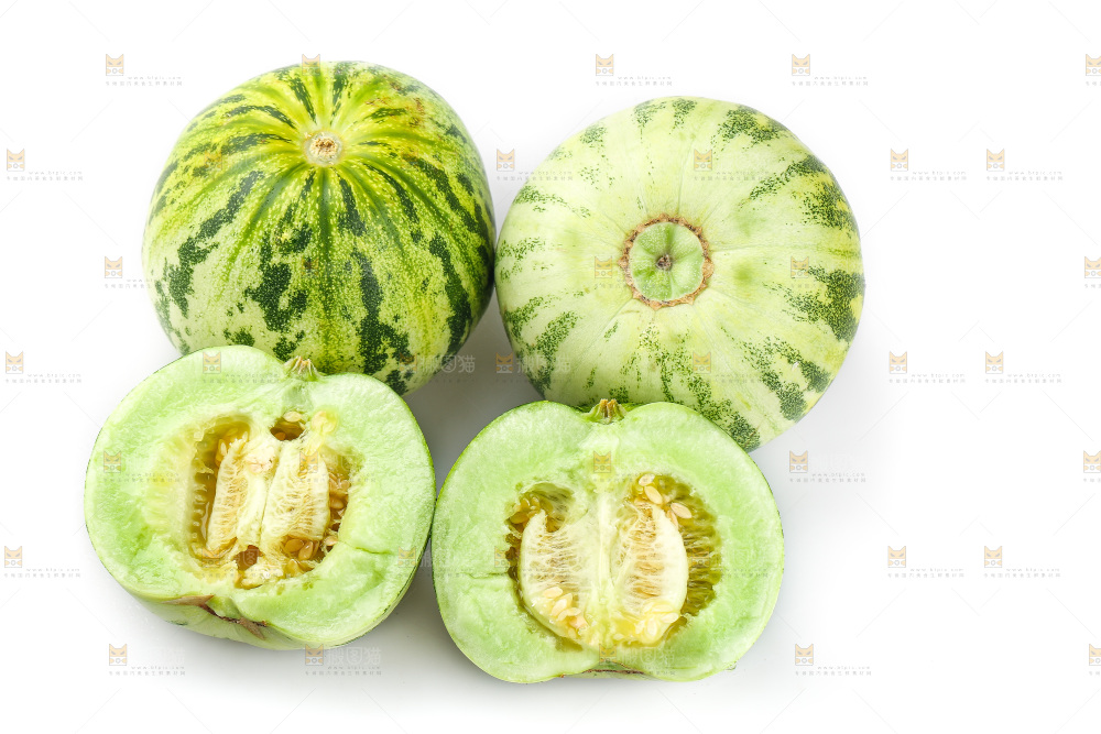 白底上的花蕾甜瓜