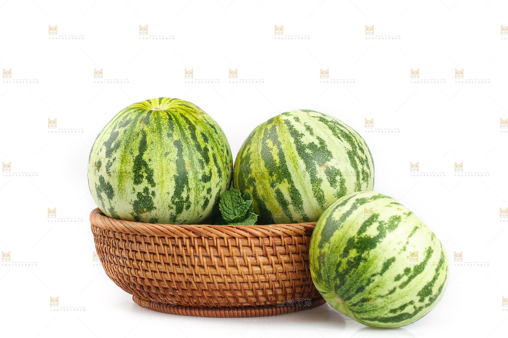 白底上的花蕾甜瓜