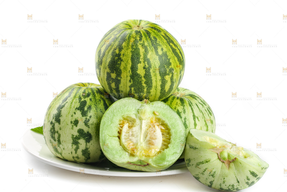 白底上的花蕾甜瓜