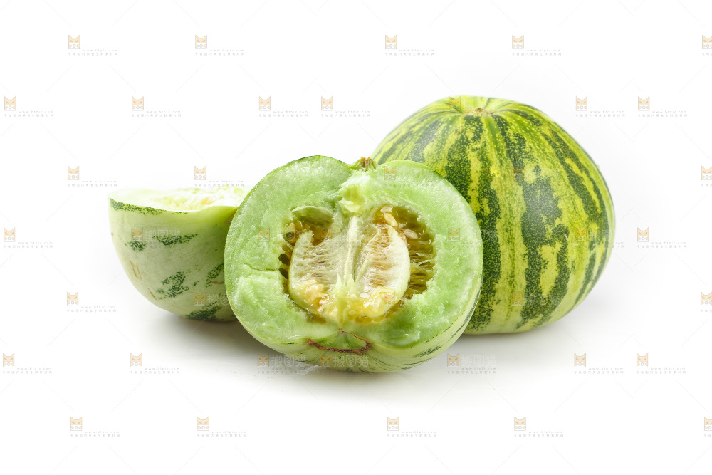 白底上的花蕾甜瓜