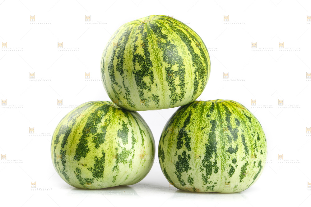 白底上的花蕾甜瓜