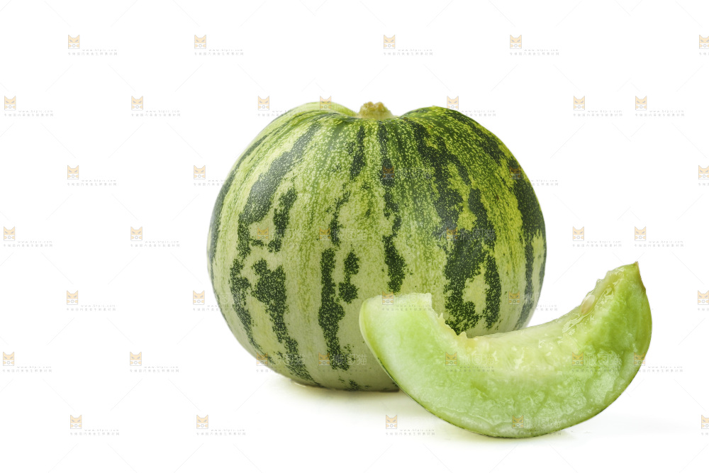 白底上的花蕾甜瓜