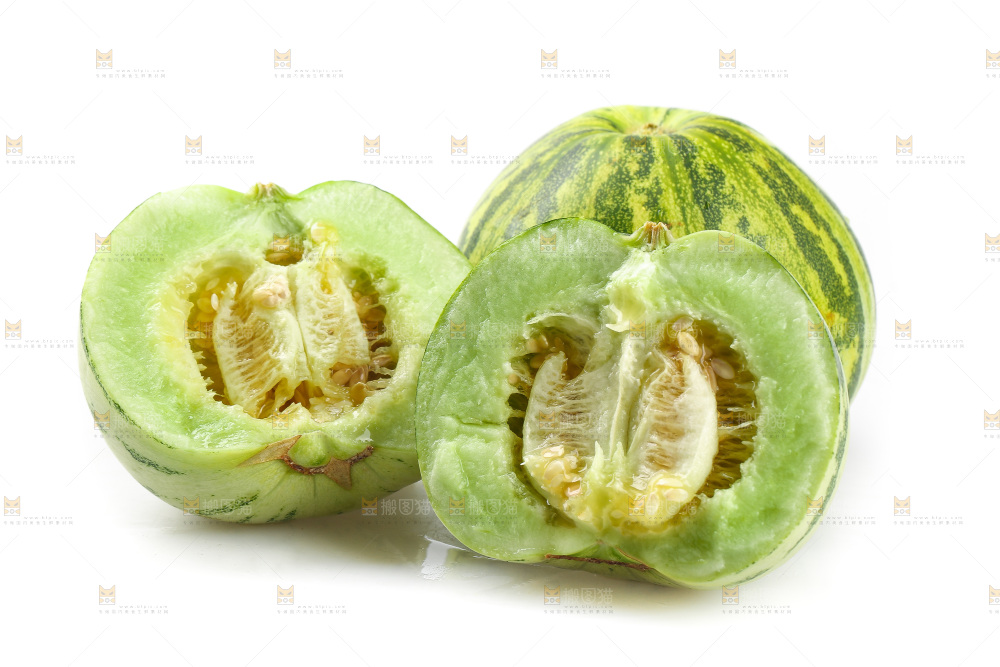 白底上的花蕾甜瓜