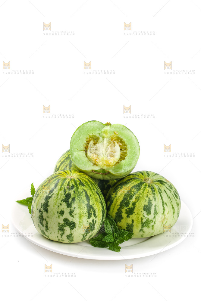 白底上的花蕾甜瓜